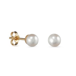 Pendientes de oro amarillo 9K y perla 5MM