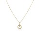 Collar de oro amarillo 9K corazón diamante 0.01CT 42 cm