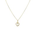 Colar em ouro amarelo 9K coração e diamante 0.01CT 42 cm