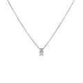 Colar em ouro branco 9K 4 garras e diamante 0.08CT 42CM