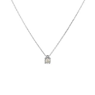 Colar em ouro branco 9K garras e diamante 0.10CT 42CM