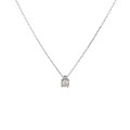 Colar em ouro branco 9K garras e diamante 0.10CT 42CM