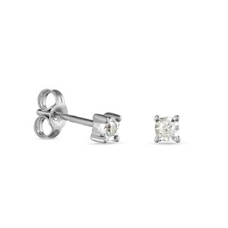 Brincos em ouro branco 9K e diamante 0.04CT