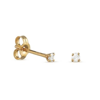 Pendientes de oro blanco 9K pastilla diamante 0.07CT