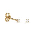 Brincos em ouro branco 9K com diamante 0.07CT
