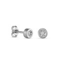 Brincos em ouro branco 9K com diamante 0.04CT