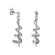 Pendientes de oro blanco 9K espiral y diamante 0.008CT