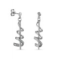 Brincos em ouro branco 9K espiral e diamante 0.008CT