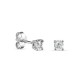 Pendientes de oro blanco 9K 4 garras pastilla diamante 0.14CT
