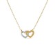 Collar bañado en oro corazón entrelazado bicolor