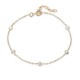 Pulsera bañada en oro con chatones y circonita de 16CM