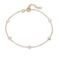 Pulseira plaqueada a ouro com com zircónia de 16CM