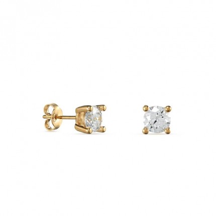 Brincos plaqueados a ouro zircónia quadrada 6MM
