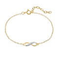 Pulseira plaqueada a ouro com infinito e zircónia 18CM