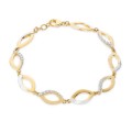 Pulsera de estaño chapada en oro, rodio y circonitas