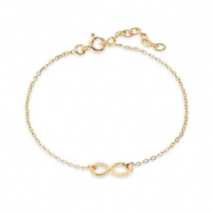 Pulseira plaqueada a ouro com infinito 16+3CM