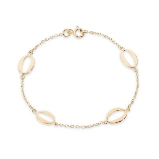 Pulsera bañada en oro 4 círculos 18CM