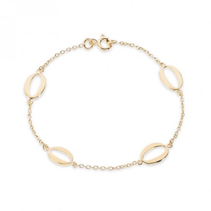 Pulsera bañada en oro 4 círculos 18CM