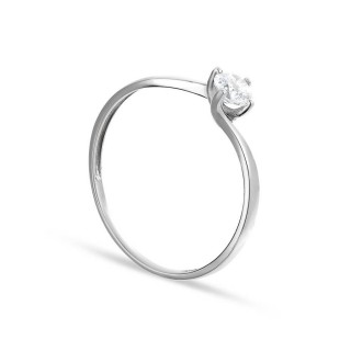 Anel de zircónia em ouro branco 18 kt
