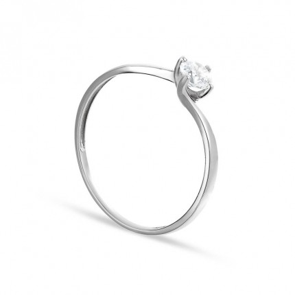 Anel de zircónia em ouro branco 18 kt