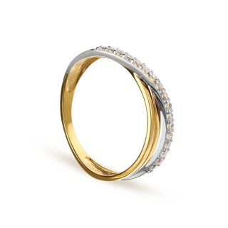 Anillo de oro bicolor 9 KT con doble aro