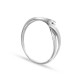 Anillo de oro blanco 9 KT retorcido con circonita