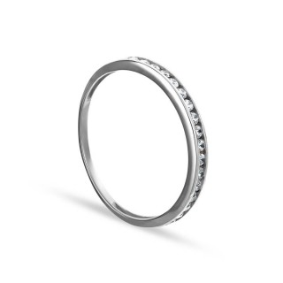 Anillo de oro blanco 9K con circonita