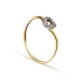 Anel em ouro bicolor 9 kt com coração zircónia
