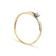 Anel em ouro bicolor 9 kt cruzado zircónia
