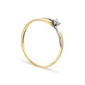 Anel em ouro bicolor 9 kt cruzado zircónia