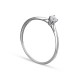 Anillo solitario de oro blanco 9K