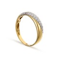 Anel em ouro bicolor 9 kt com zircónia