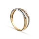 Anillo de oro bicolor 9K con circonitas