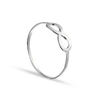 Anillo de oro blanco 9 KT con infinito
