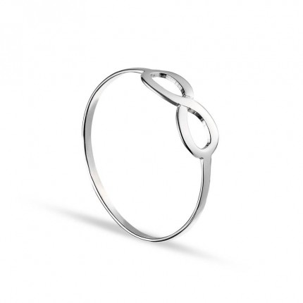 Anel em ouro branco 9 kt com infinito