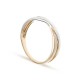 Anillo de oro bicolor 9 KT cruzado