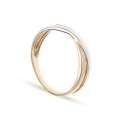 Anel em ouro bicolor 9 kt cruzado