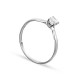 Anel solitario em ouro branco 9 kt com 0,3 mm