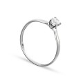 Anel solitario em ouro branco 9 kt com 0,3 mm