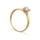Anel ouro amarelo 9 kt zirc. 4 garras e 0,50 mm