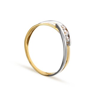 Anel em ouro bicolor 9 kt