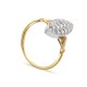 Anel em ouro amarelo 9 kt oval com zircónia