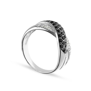 Anillo de plata piedra bicolor circonita