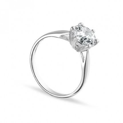 Anillo de plata 6 garras 7MM circonita