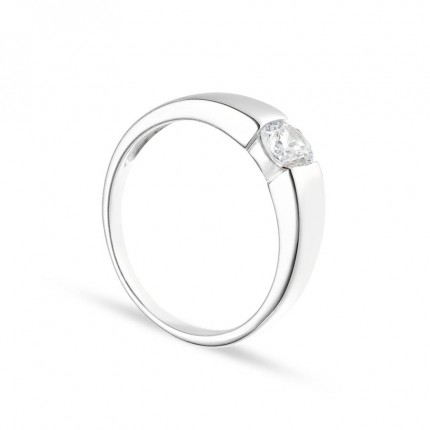 Anillo de plata engaste invisible circonita