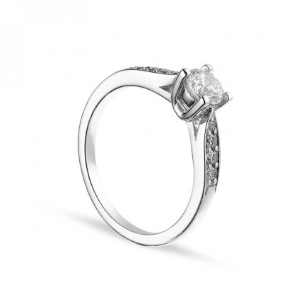 Anillo de plata centro lados circonita 5MM 10