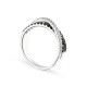 Anillo de plata circonita blanco 2 aros negros circonita