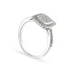 Anillo de plata circonita cuadrada lados circonita