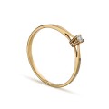 Anel em ouro amarelo 18K diamante solitário 0,04 ct