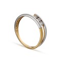 Anel em ouro amarelo 18K com diamante bicolor de 0,018ct
